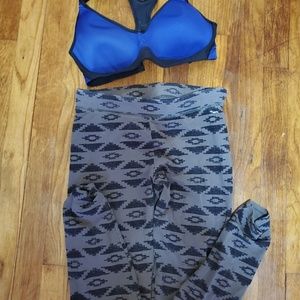 Vs pink leggings and workout bra